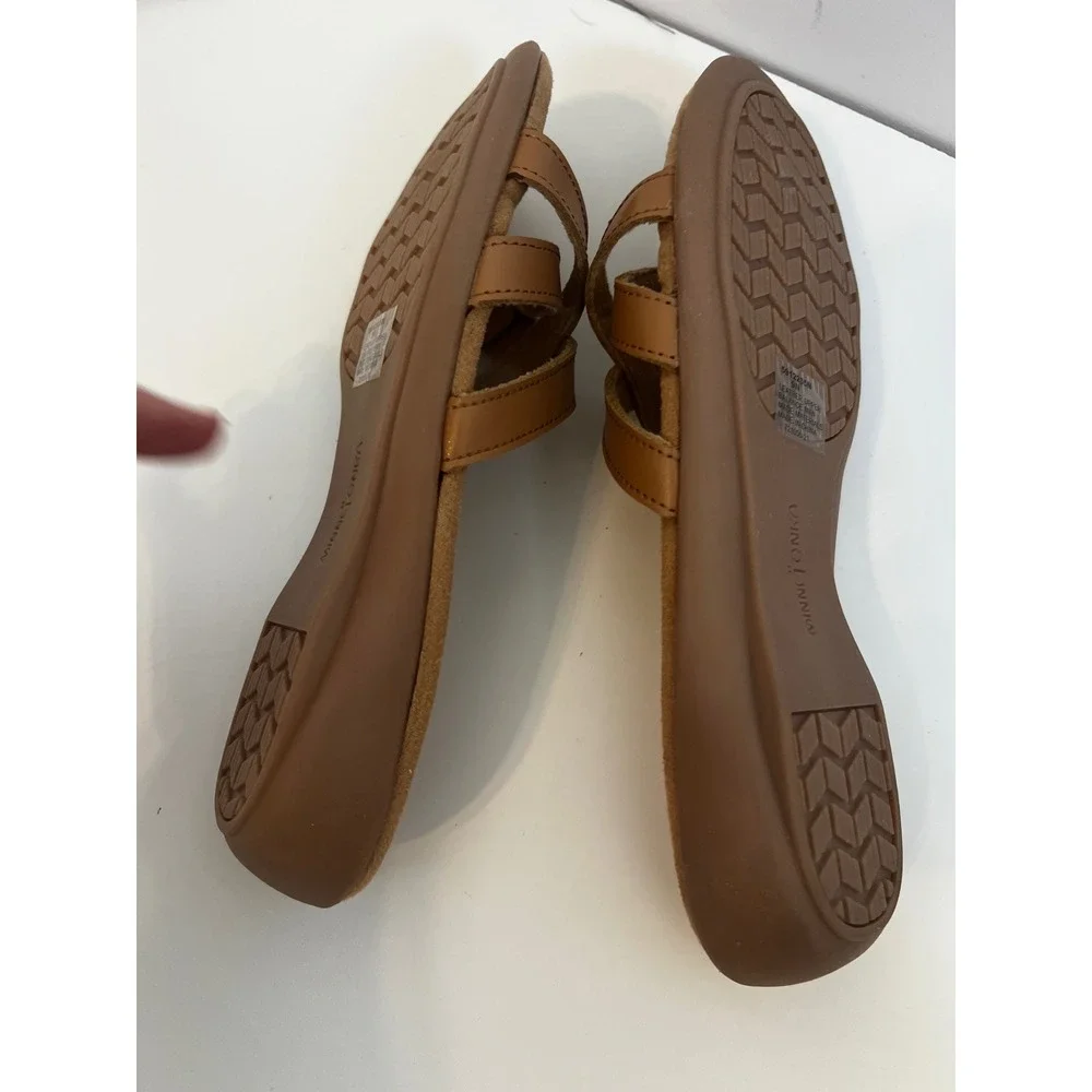 Minnetonka Sunny Thong Womens 9N Brown Leather Crisscross Strap‎ Sandals NIB